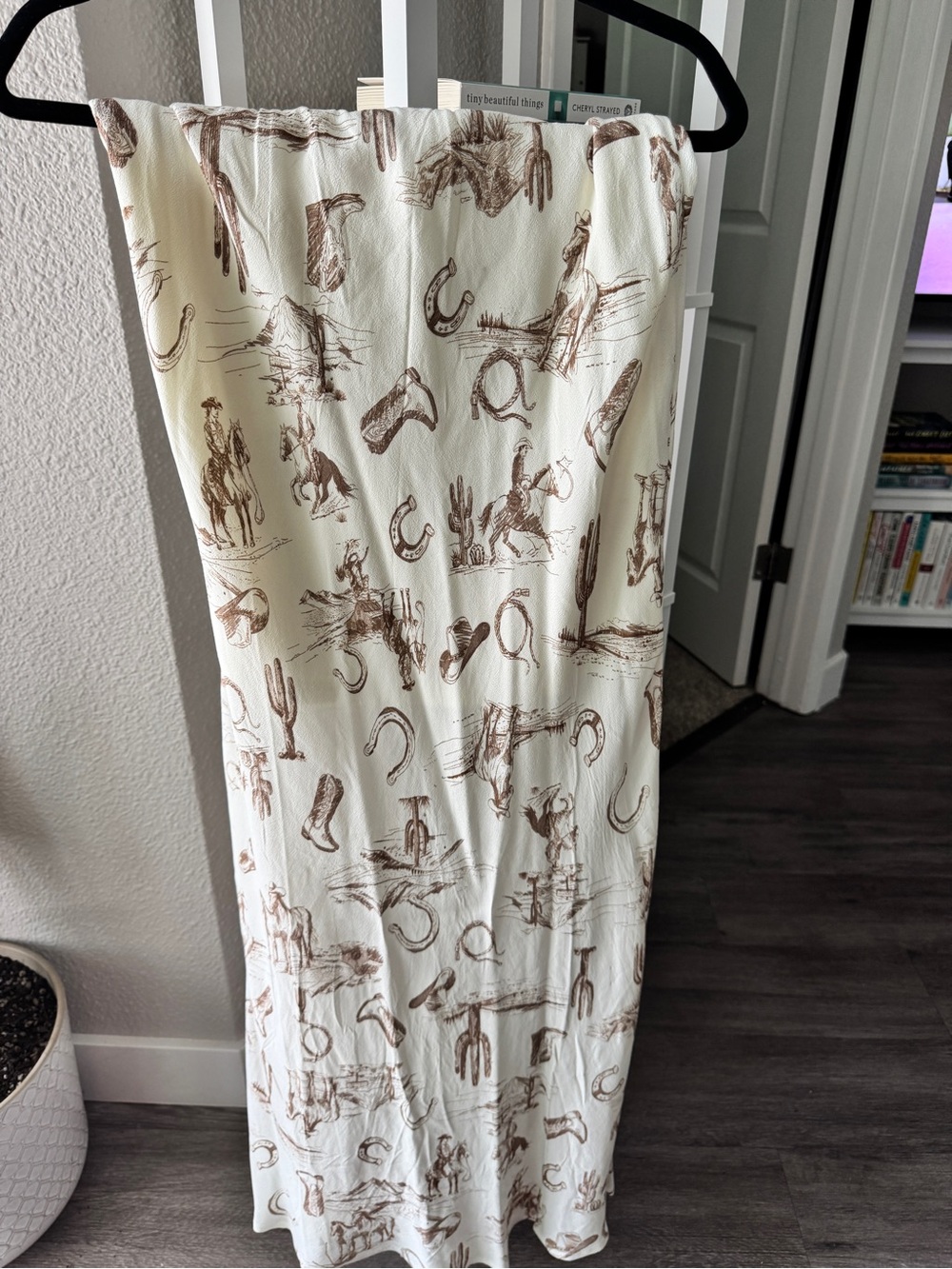 Workshop Republic Clothing Cream Maxi Skirt with Brown Western Print - Picture 7 of 13